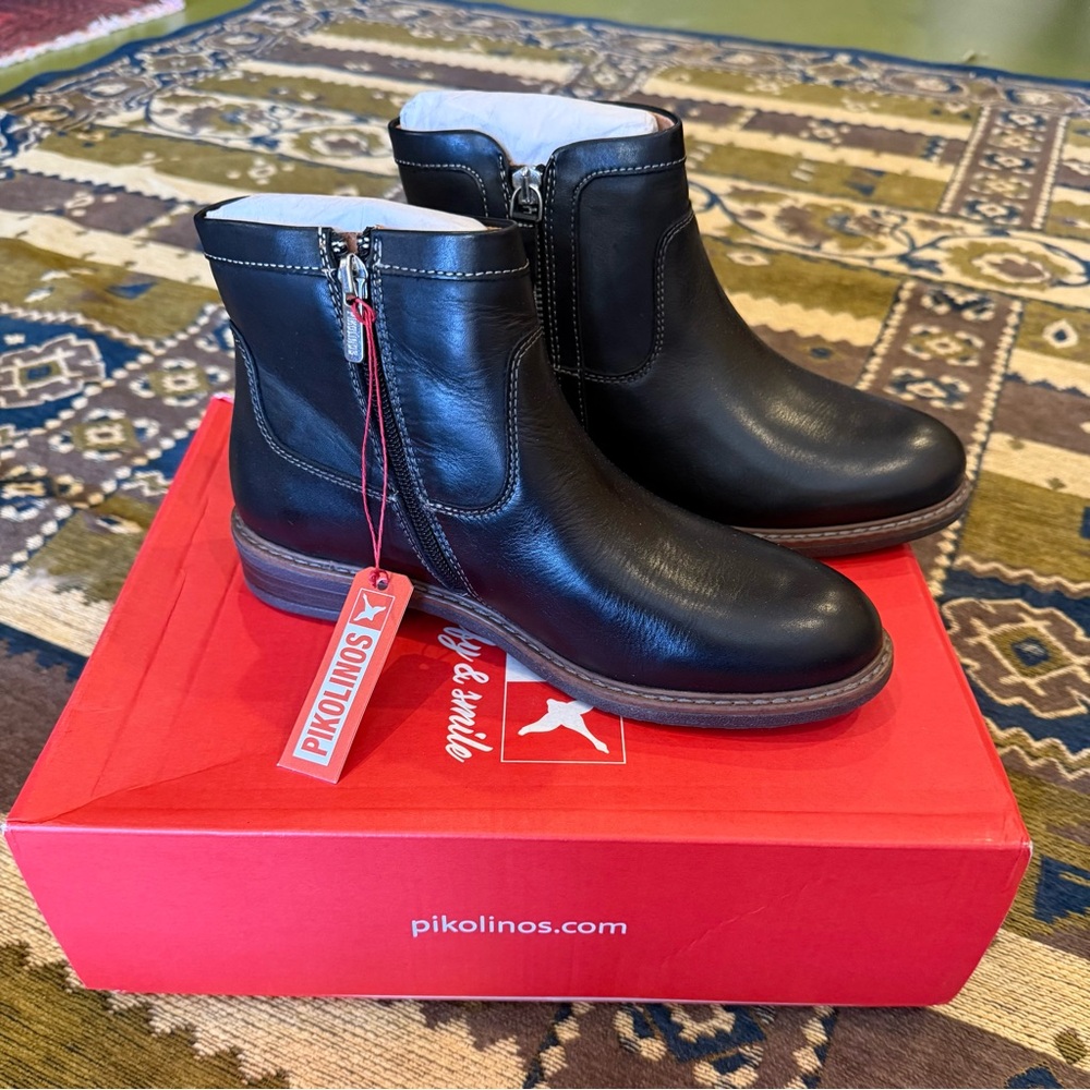 ❤️PIKOLINOS black Leather Ankle Booties | size 6.5 - 7 US / 37 EU - Picture 8 of 8